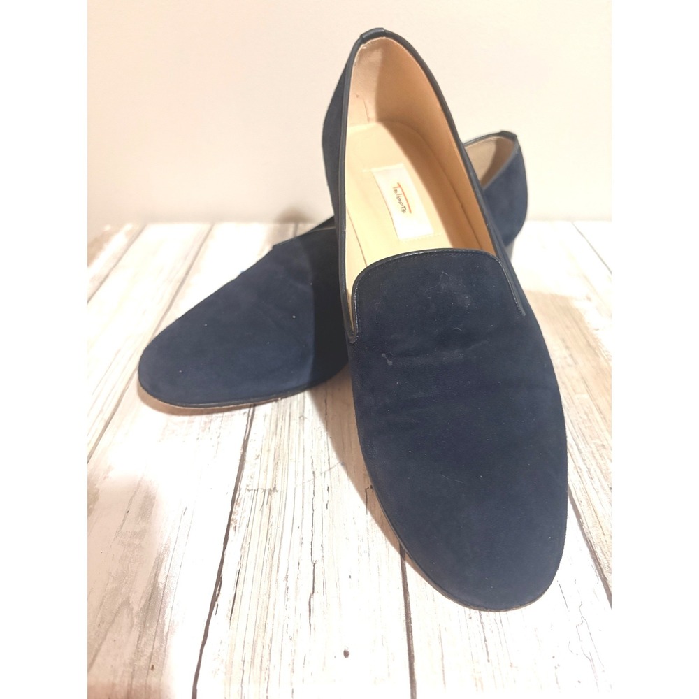 Talbots Loafers Womens 9 Navy Blue Excellent Suede Spain